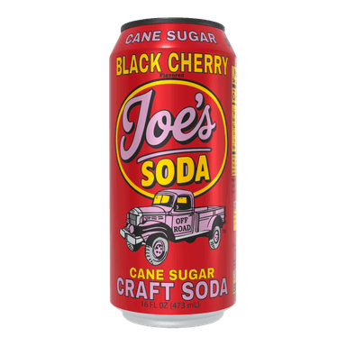 16 OZ CANS JOE'S SODA BLACK CHERRY